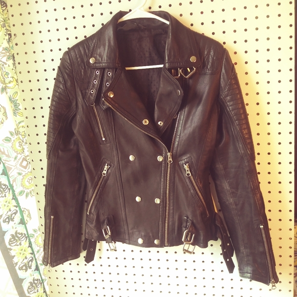 Jackets & Blazers - Women's Leather Biker Jacket